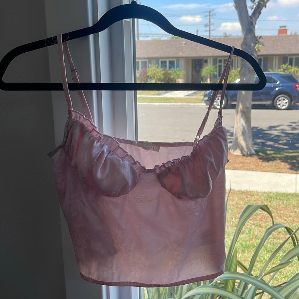 Pink Satin Cami Top